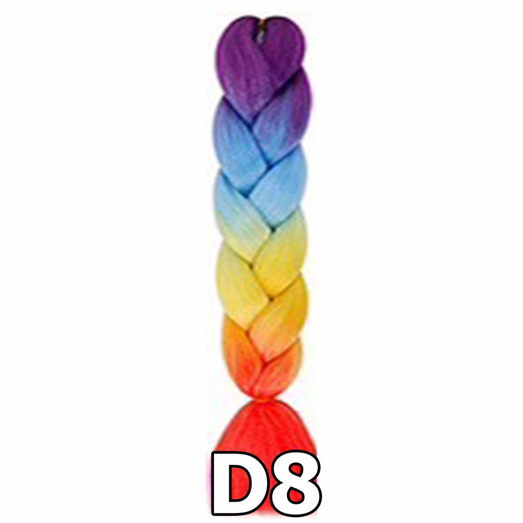 ไหมไฟเบอร์ ไหมถักผม ถักเปีย : สีไฮไลท์ 4 โทน (ความยาว 60 ซม.)