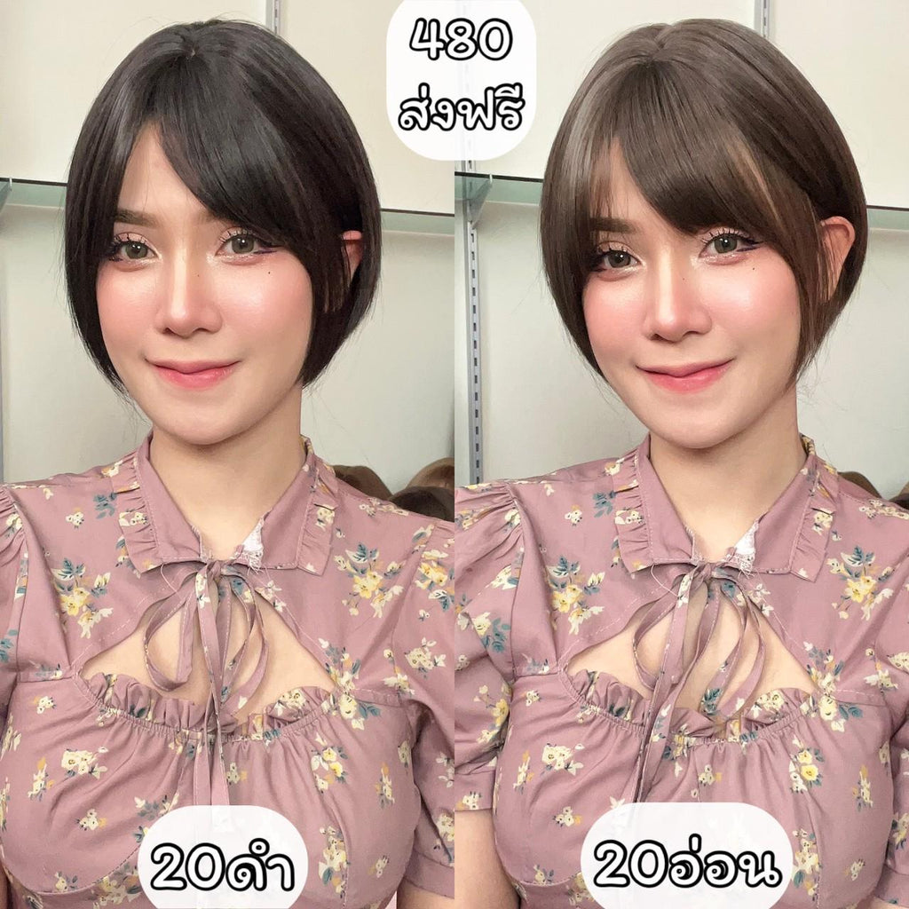 เบอร์ 20 Rika - วิกผมซอยสั้นมาก ความยาว 30ซม. หนังศีรษะเทียมซิกแซก (แถมเน็ต+ขาตั้ง+ของแถม)