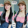 รหัส N74 วิกหมวกแก๊ปสีน้ำตาล : ผมด้านในตรงยาว **แถมเน็ต+ขาตั้ง+ของแถม**