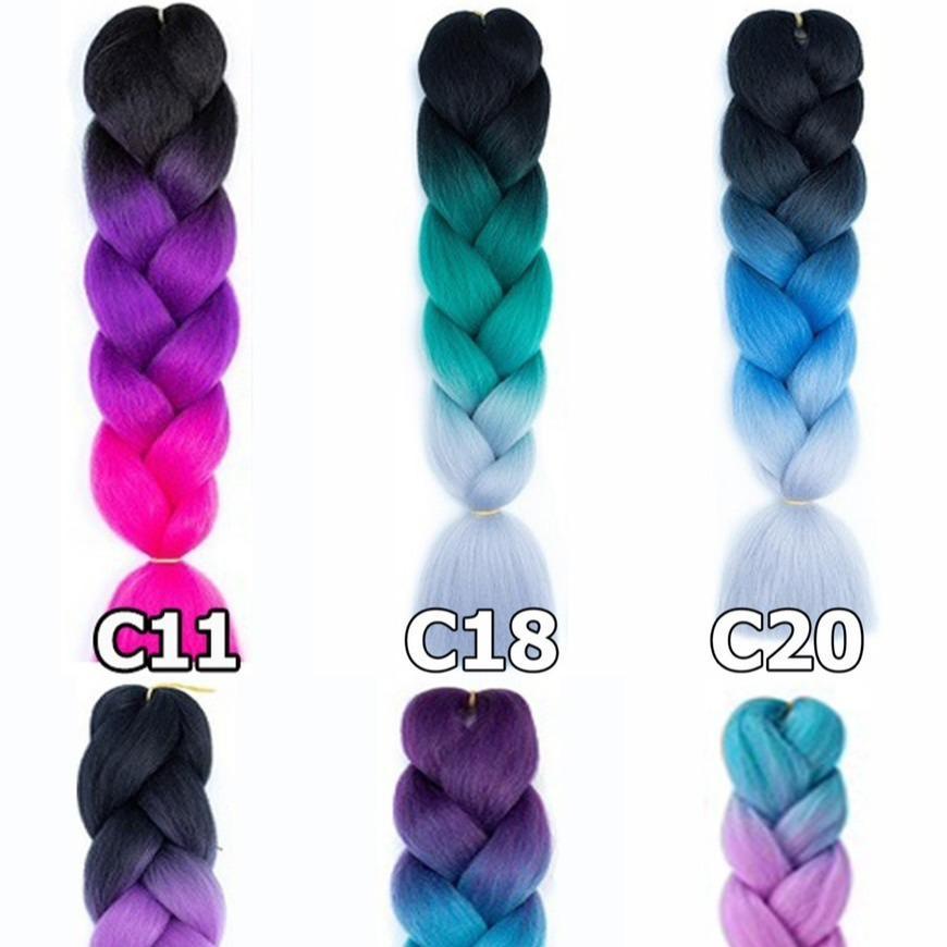 ไหมไฟเบอร์ ไหมถักผม ถักเปีย : สีไฮไลท์ 3 โทน (ความยาว 60 ซม.)