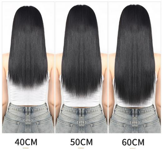 แฮร์พีชผมแท้ แบบแบ่งติด 5 ชิ้น : น้ำหนักรวม 150 กรัม - มี 3 ความยาว 40 ซม / 50 ซม / 60 ซม.