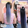 รหัส Poฟ้าเทา : หางม้าหนีบตรงไล่ระดับสามสี : สีไล่ระดับดำฟ้าเทา ความยาวประมาณ 60 ซม.