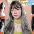 รหัส P4เทา : วิกผมลอนไฮไลค์สีเทาไฮไลค์น้ำตาล (แถมเน็ต+ขาตั้ง+ของแถม)