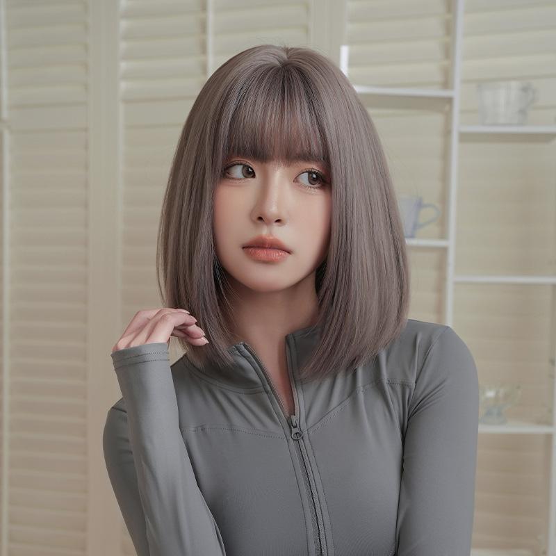 เบอร์ 170 : รหัส Grace - วิกผมทรงผมตัดตรง ปลายซอยบาง ความยาว 37 ซม. หนังศีรษะเทียมซิกแซก (แถมเน็ต+ขาตั้ง+ของแถม)