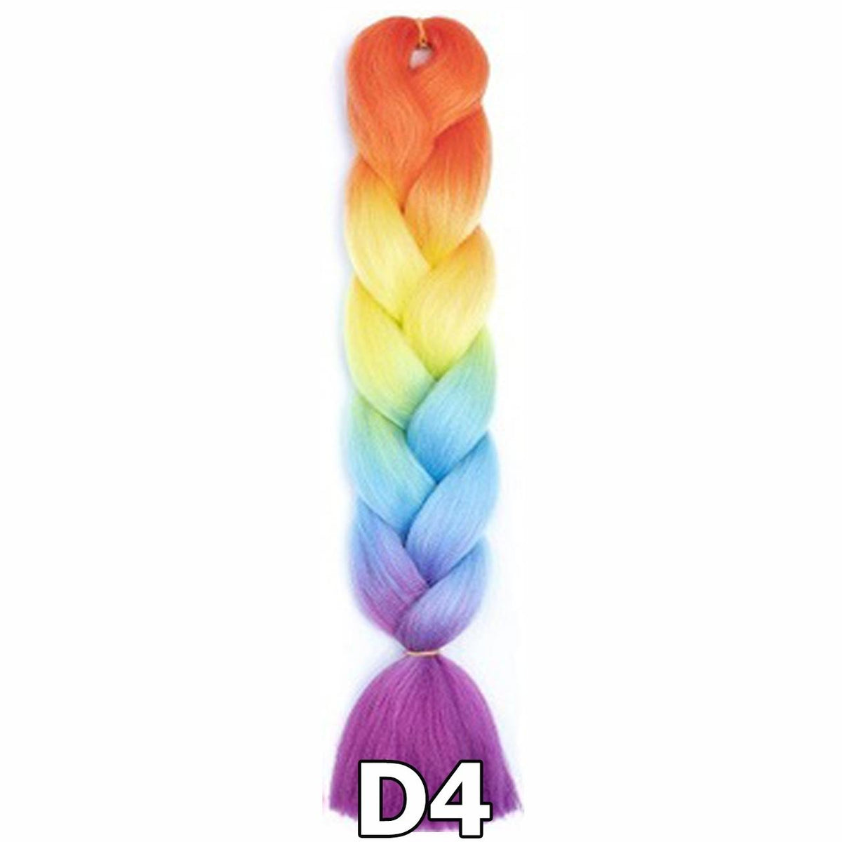 ไหมไฟเบอร์ ไหมถักผม ถักเปีย : สีไฮไลท์ 4 โทน (ความยาว 60 ซม.)