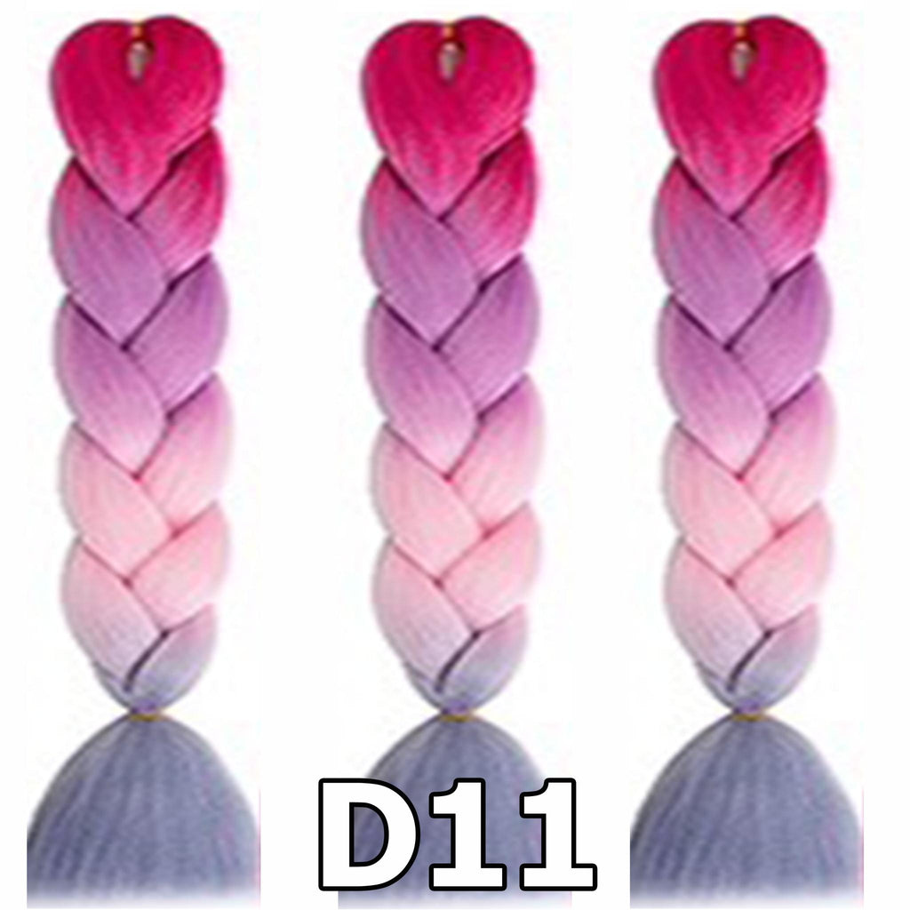 ไหมไฟเบอร์ ไหมถักผม ถักเปีย : สีไฮไลท์ 4 โทน (ความยาว 60 ซม.)