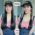 รหัส G53 วิกหมวกแก๊ปสีดำ : ผมด้านในตรงยาว **แถมเน็ต+ขาตั้ง+ของแถม**