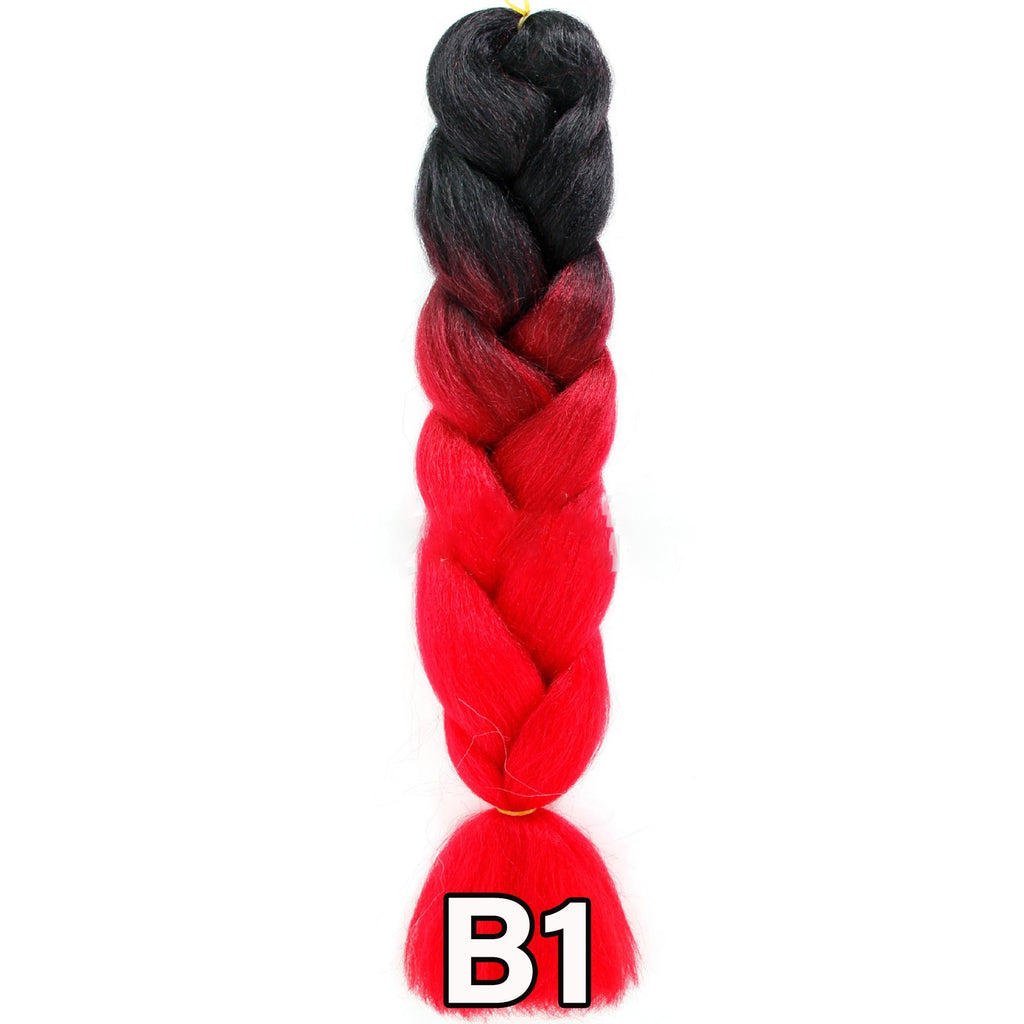 ไหมไฟเบอร์ ไหมถักผม ถักเปีย : สีไฮไลท์ 2 โทน (ความยาว 60 ซม.)