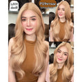รหัส P19 วิกกึ่งทอมือตัว T ผมลอนยาว(ตัดตาข่ายแล้ว) ความยาว 65-70 ซม. **แถมเน็ตถุงน่อง+ขาตั้ง+หวี+สเปรย์**